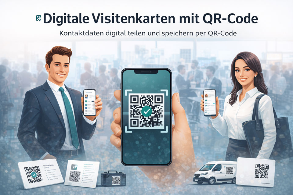 Digitale Visitenkarten mit QR-Code im Einsatz